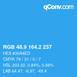 Color code: RGB 48.9 164.2 237 | qconv.com