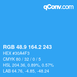 Color code: RGB 48.9 164.2 243 | qconv.com