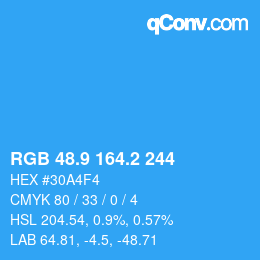 Color code: RGB 48.9 164.2 244 | qconv.com