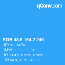 Color code: RGB 48.9 164.2 246 | qconv.com