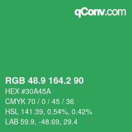 カラーコード: RGB 48.9 164.2 90 | qconv.com