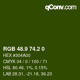 カラーコード: RGB 48.9 74.2 0 | qconv.com