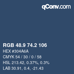 Color code: RGB 48.9 74.2 106 | qconv.com