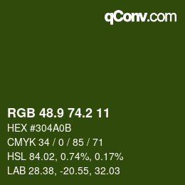 カラーコード: RGB 48.9 74.2 11 | qconv.com