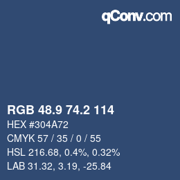Color code: RGB 48.9 74.2 114 | qconv.com