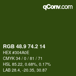Color code: RGB 48.9 74.2 14 | qconv.com