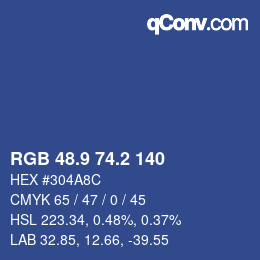 Color code: RGB 48.9 74.2 140 | qconv.com