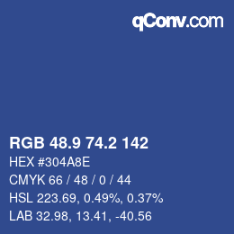 Color code: RGB 48.9 74.2 142 | qconv.com