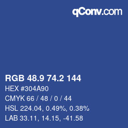 Color code: RGB 48.9 74.2 144 | qconv.com