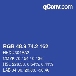 Color code: RGB 48.9 74.2 162 | qconv.com