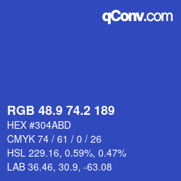 カラーコード: RGB 48.9 74.2 189 | qconv.com