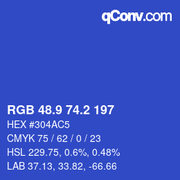カラーコード: RGB 48.9 74.2 197 | qconv.com