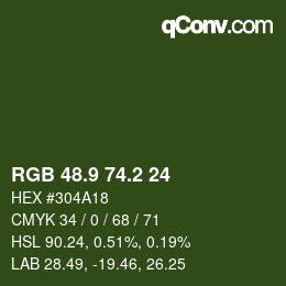 Color code: RGB 48.9 74.2 24 | qconv.com
