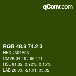 カラーコード: RGB 48.9 74.2 3 | qconv.com