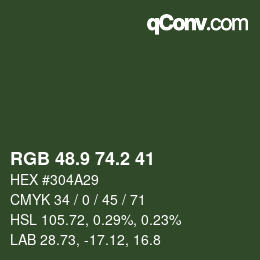 Color code: RGB 48.9 74.2 41 | qconv.com