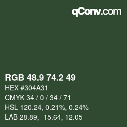 Color code: RGB 48.9 74.2 49 | qconv.com