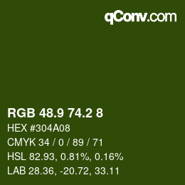 カラーコード: RGB 48.9 74.2 8 | qconv.com