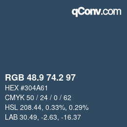 Color code: RGB 48.9 74.2 97 | qconv.com
