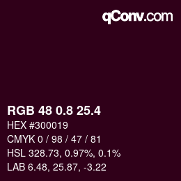カラーコード: RGB 48 0.8 25.4 | qconv.com