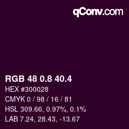 カラーコード: RGB 48 0.8 40.4 | qconv.com