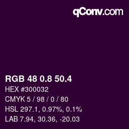 カラーコード: RGB 48 0.8 50.4 | qconv.com
