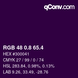 カラーコード: RGB 48 0.8 65.4 | qconv.com
