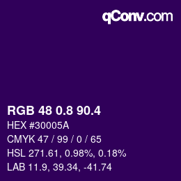 カラーコード: RGB 48 0.8 90.4 | qconv.com