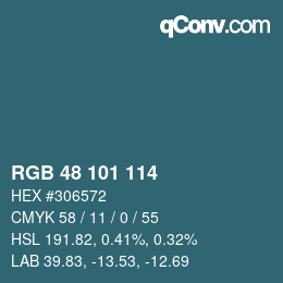 Farbcode: RGB 48 101 114 | qconv.com