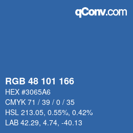 カラーコード: RGB 48 101 166 | qconv.com