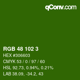 Color code: RGB 48 102 3 | qconv.com