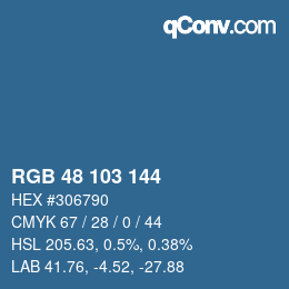 Color code: RGB 48 103 144 | qconv.com