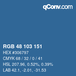 Color code: RGB 48 103 151 | qconv.com