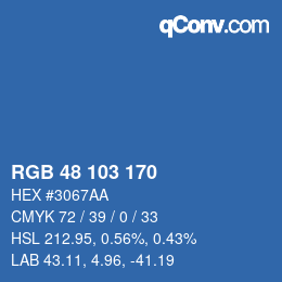 Color code: RGB 48 103 170 | qconv.com
