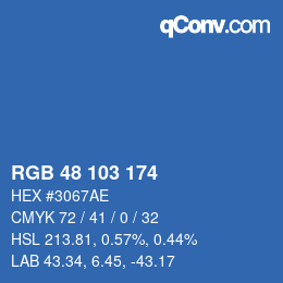 Color code: RGB 48 103 174 | qconv.com