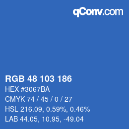 Color code: RGB 48 103 186 | qconv.com