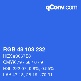 Color code: RGB 48 103 232 | qconv.com