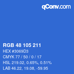 Color code: RGB 48 105 211 | qconv.com