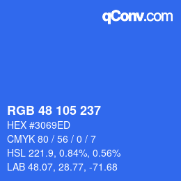 Color code: RGB 48 105 237 | qconv.com