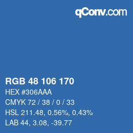Color code: RGB 48 106 170 | qconv.com