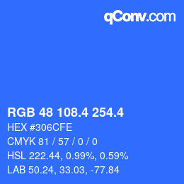 カラーコード: RGB 48 108.4 254.4 | qconv.com