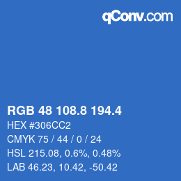 カラーコード: RGB 48 108.8 194.4 | qconv.com