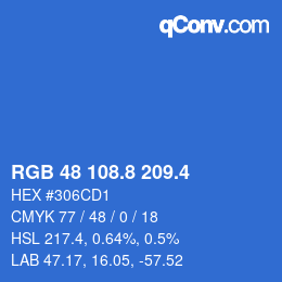 カラーコード: RGB 48 108.8 209.4 | qconv.com