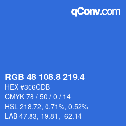カラーコード: RGB 48 108.8 219.4 | qconv.com