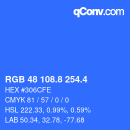 カラーコード: RGB 48 108.8 254.4 | qconv.com