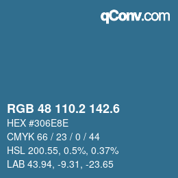 カラーコード: RGB 48 110.2 142.6 | qconv.com