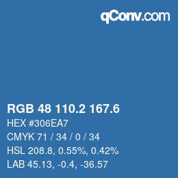 カラーコード: RGB 48 110.2 167.6 | qconv.com