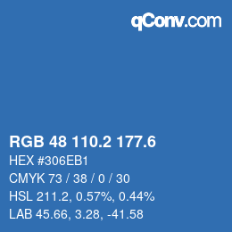 カラーコード: RGB 48 110.2 177.6 | qconv.com