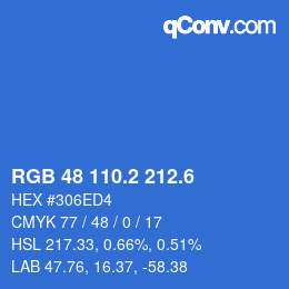 カラーコード: RGB 48 110.2 212.6 | qconv.com