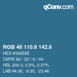カラーコード: RGB 48 110.6 142.6 | qconv.com