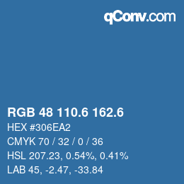 カラーコード: RGB 48 110.6 162.6 | qconv.com